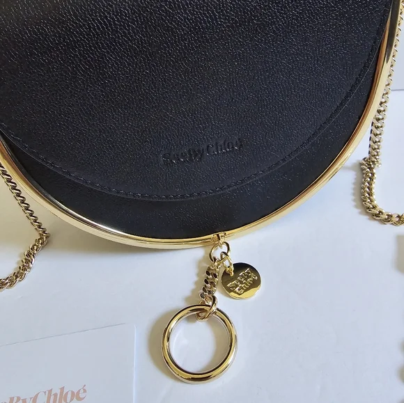 See by Chloe Mara Leather Saddle Crossbody Bag Black - Picture 4 of 11